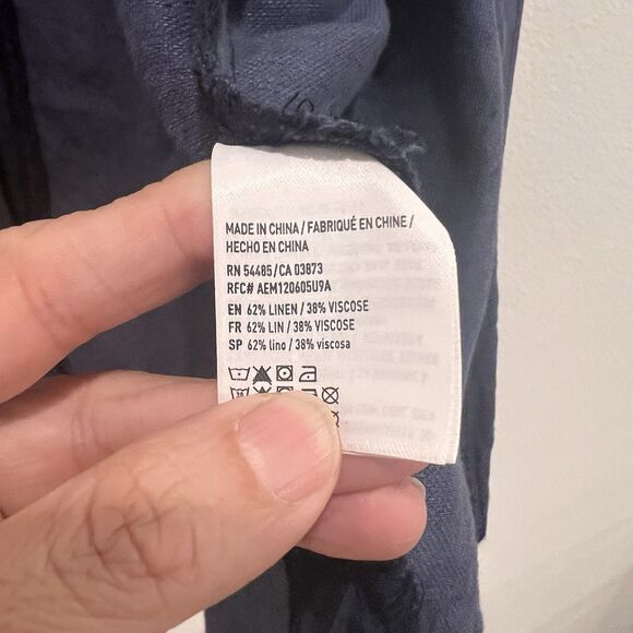 America Eagle Outfitters Blue Floral Linen Kimono One Size cardigan sweater top - Picture 5 of 8